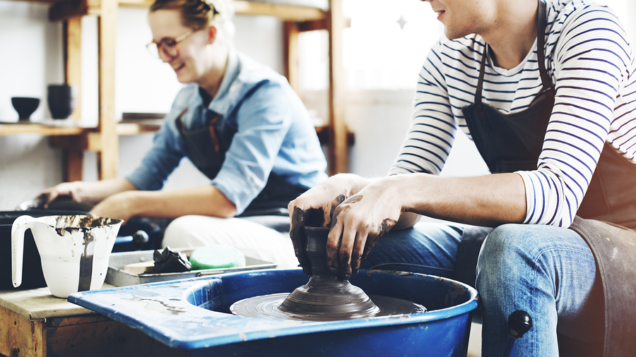 Craftsman Artist Pottery Skill Workshop Concept